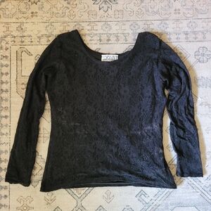 Alexis Black Lace Long Sleeve Blouse